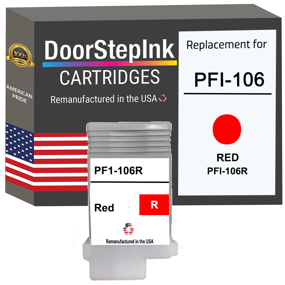 DoorStepInk Brand for Canon PFI-106 130mL Red Remanufactured in the USA Ink Cartridge