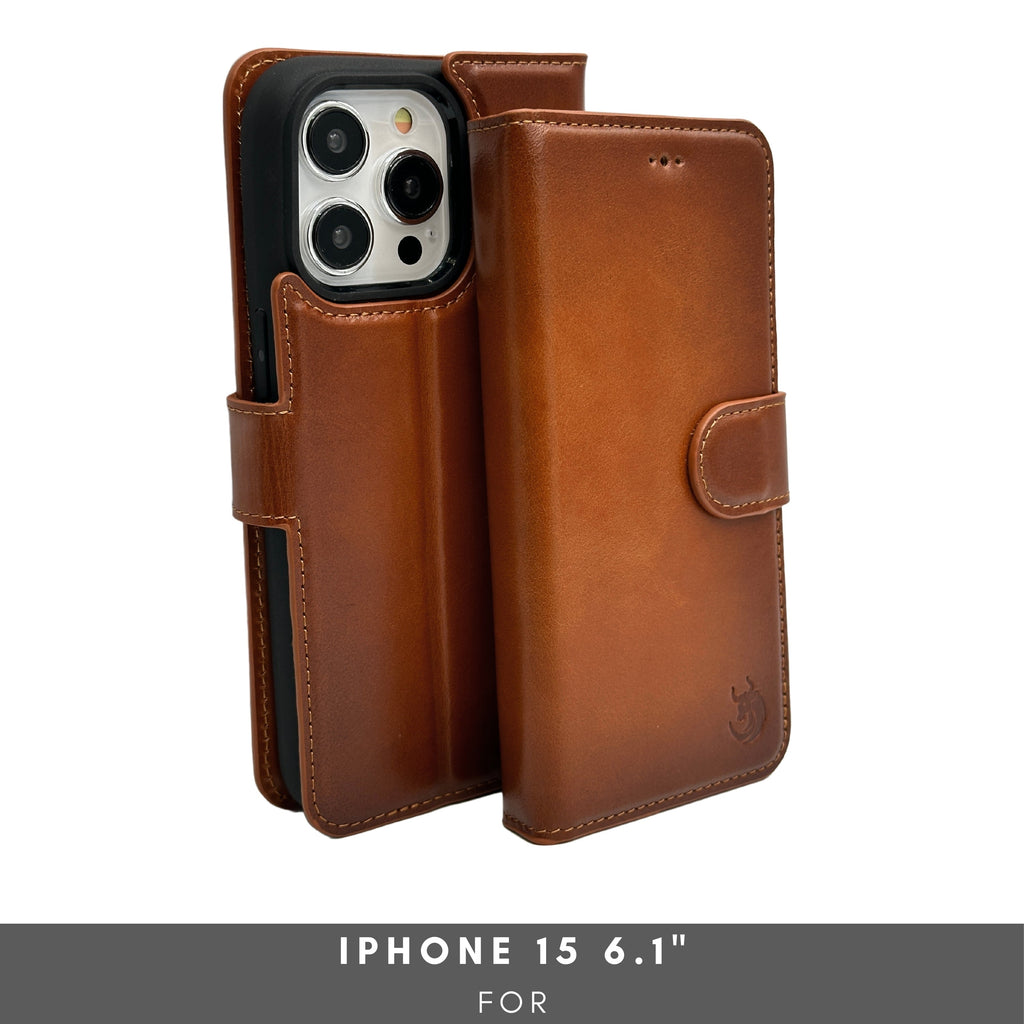 Vegas Premium Leather iPhone 15 Wallet Case with MagSafe | Detachable RFID Blocking Luxury Wallet