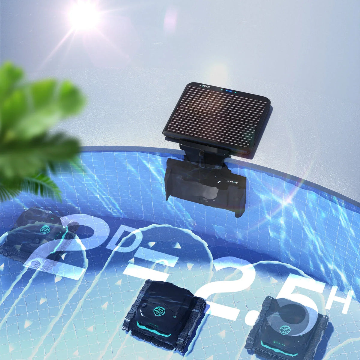WYBOT S2 Solar Powered Robotic Pool Cleaner Self-Charging