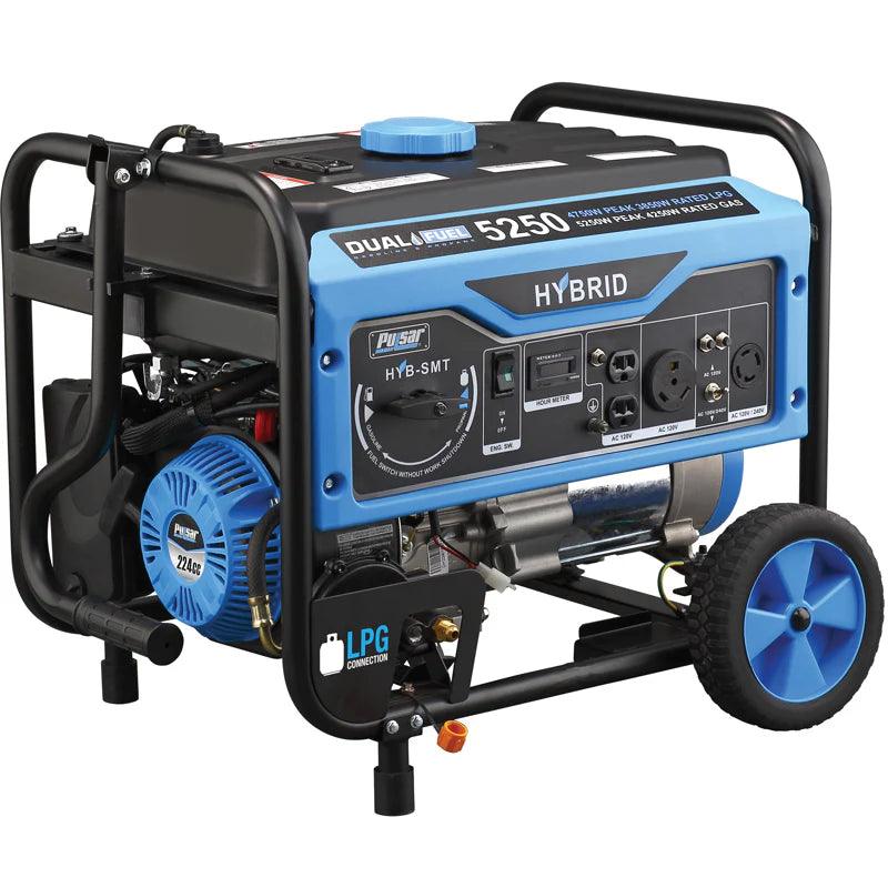 Pulsar  Hybrid Dual Fuel Portable Generator – 5250 Peak Watts with RV Outlet