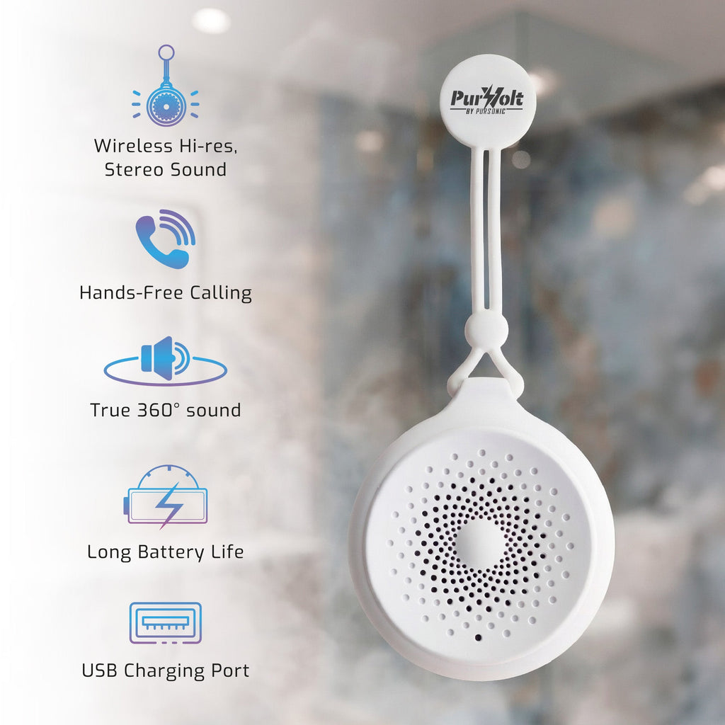 Waterproof Wireless Speaker – Portable Bluetooth Shower Speaker