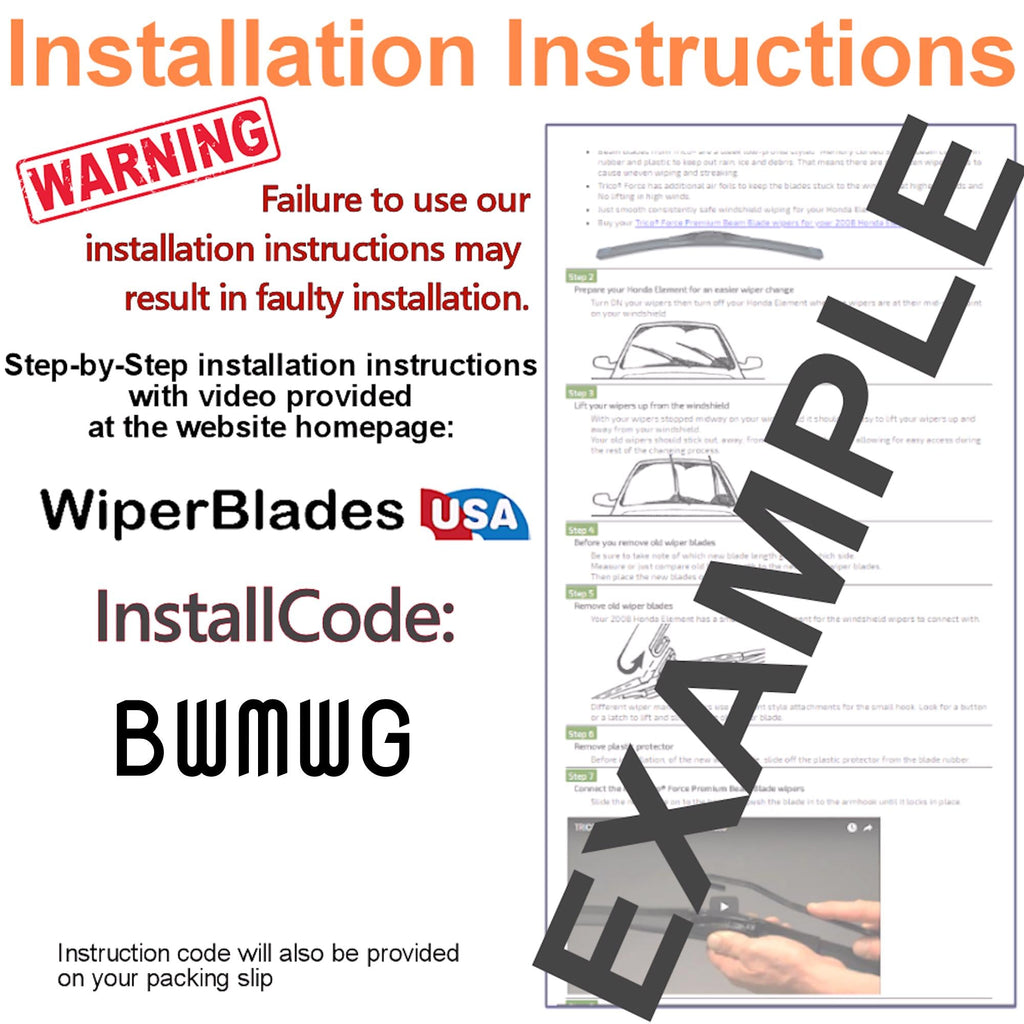 2005 Toyota Solara Wiper Blades Set w/2yr Wear Warranty (Set of 2) Tempest Elite
