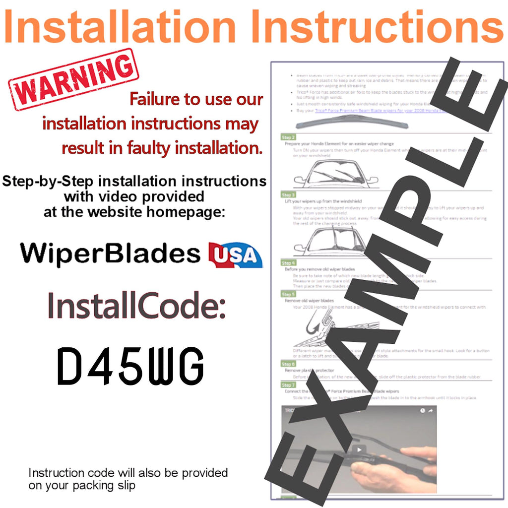 2016 Ford Transit-350 Wiper Blades w/2yr Wear Warranty (Set of 2) Beam Wipers