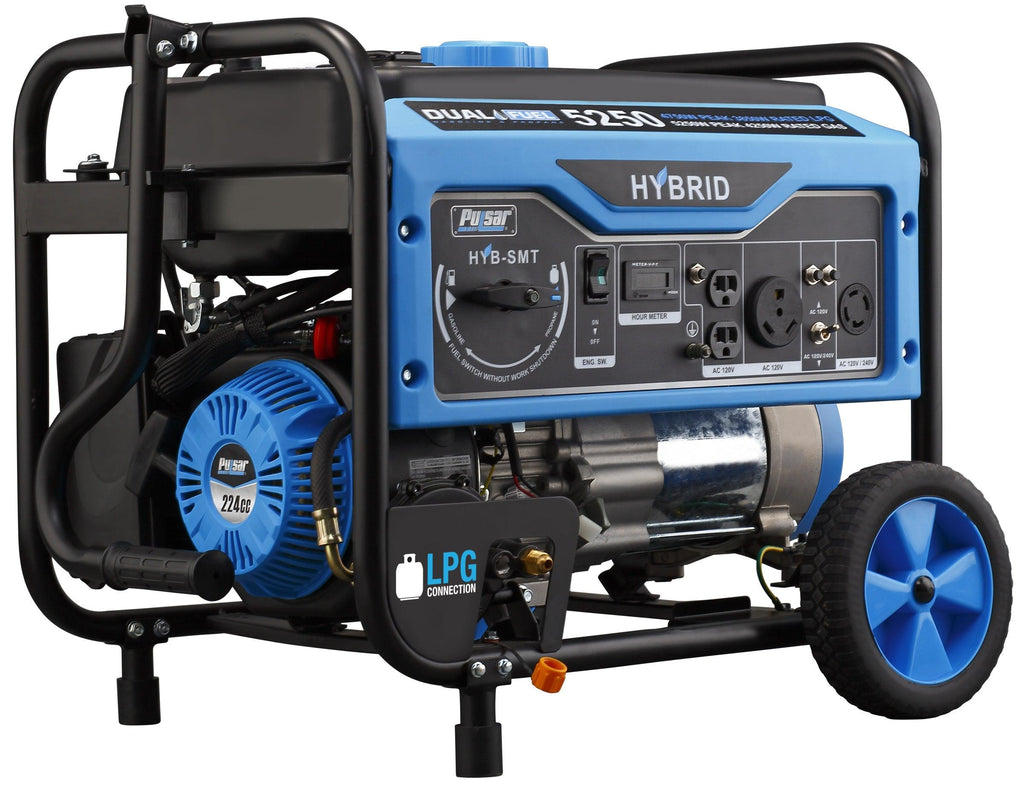 Pulsar  Hybrid Dual Fuel Portable Generator – 5250 Peak Watts with RV Outlet