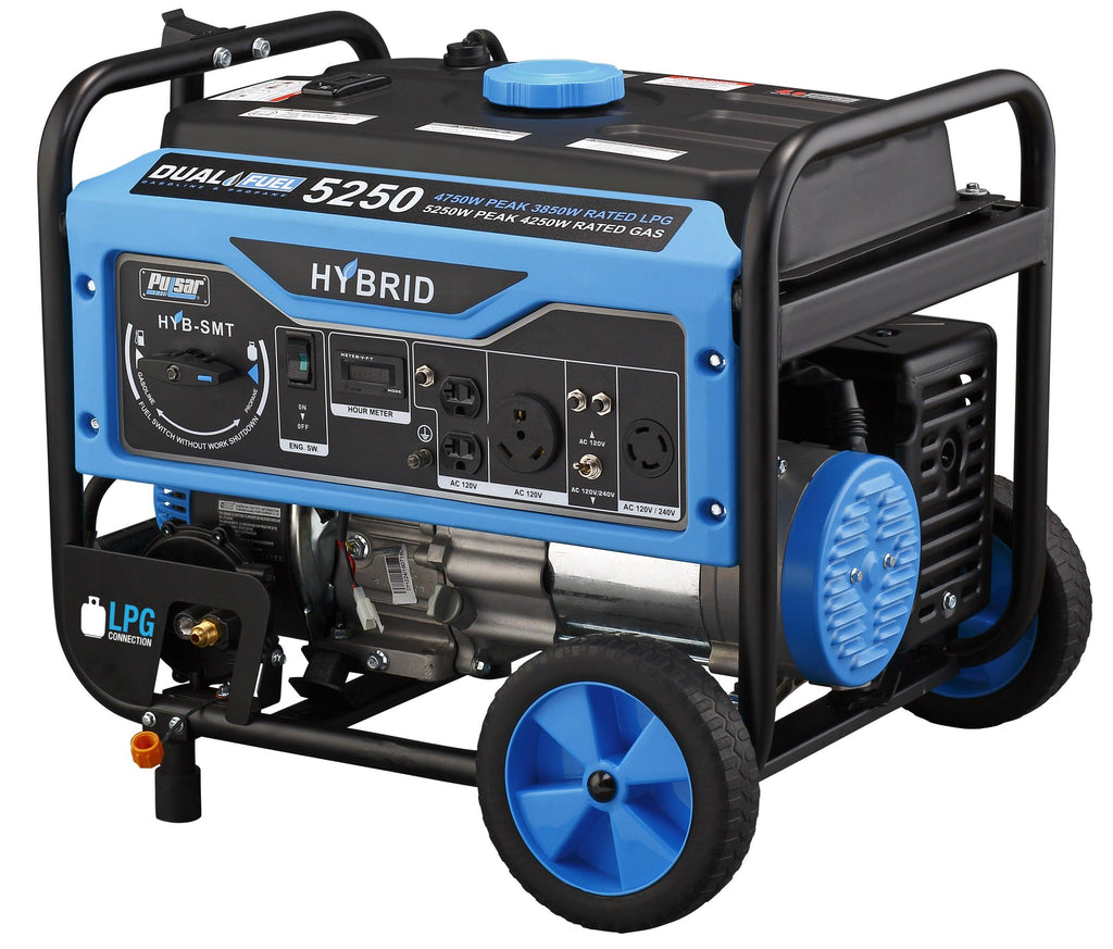 Pulsar  Hybrid Dual Fuel Portable Generator – 5250 Peak Watts with RV Outlet