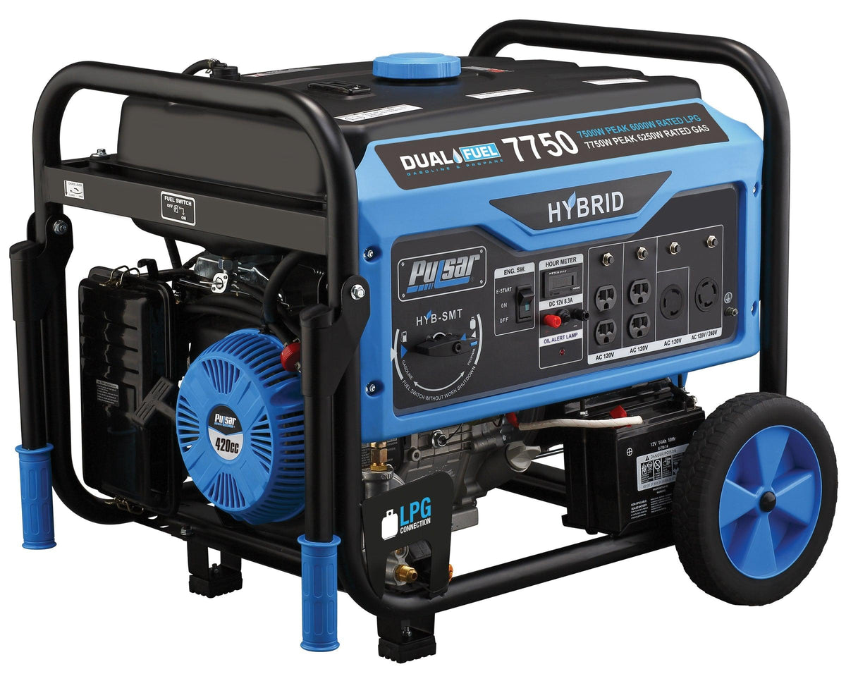 7750/6250 Watt (Gas) 7500/6000 Watt (LP) Dual Fuel Generator PG7750B