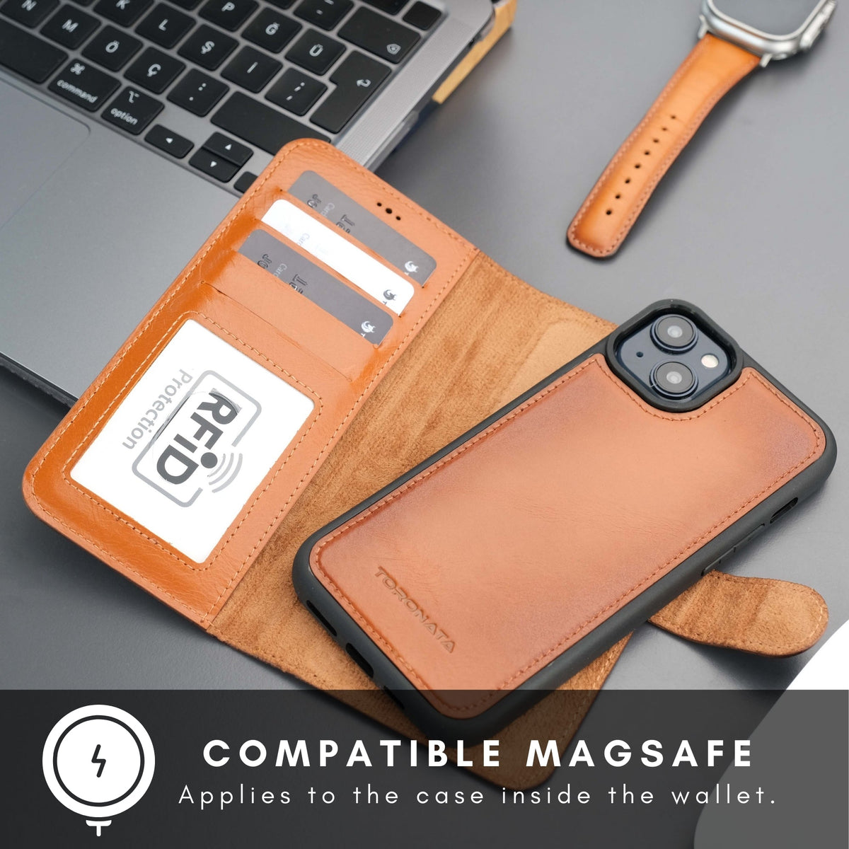 Casper iPhone 16 Plus Wallet Case Leather MagSafe