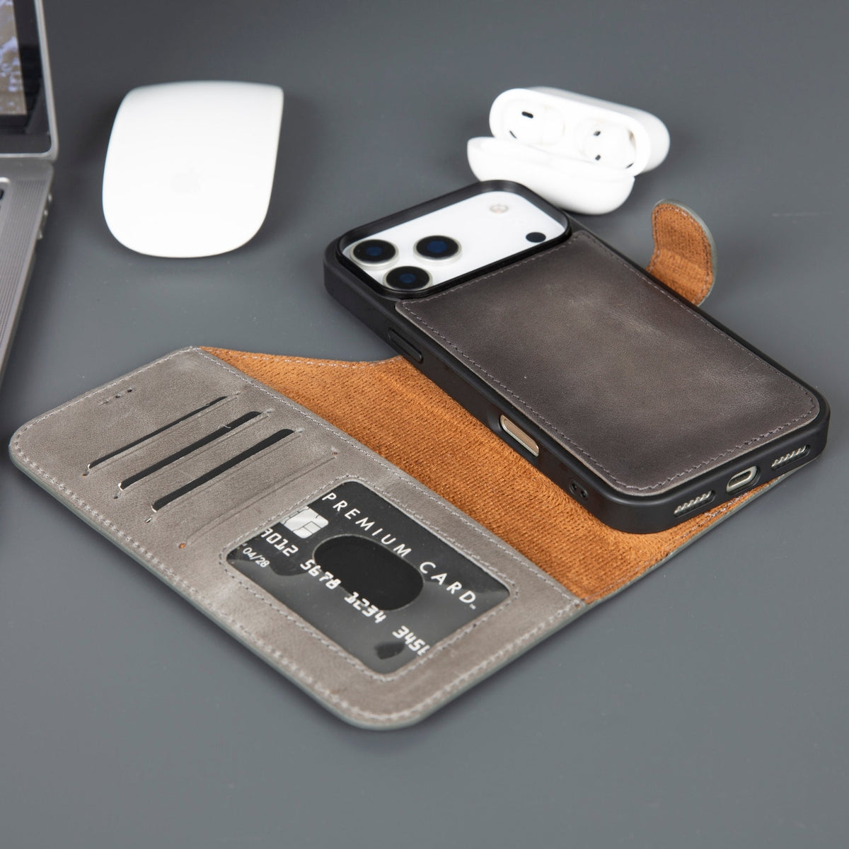 Casper iPhone 18 Pro Full-Grain Leather Wallet Case
