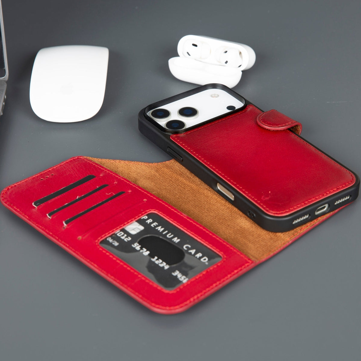 Casper iPhone 18 Pro Full-Grain Leather Wallet Case