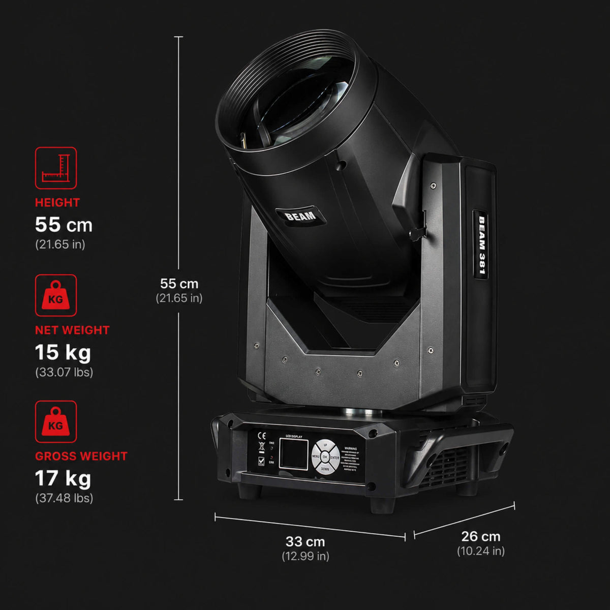 F22 DMX Dual-Prism Moving Head Beam Light 381W for Stage & Concerts