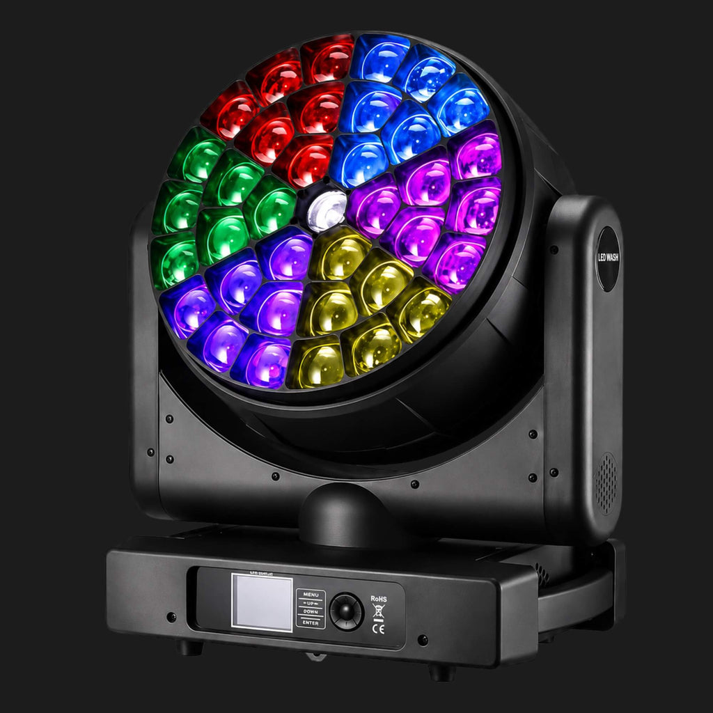 F24 DMX RGBW Bee Eye Moving Head Wash Light 37x40W Zoom for Stages