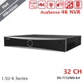 Hikvision 32ch NVR 4k 1.5U K Series AcuSense 4 SATA Human Vehicle Recognition