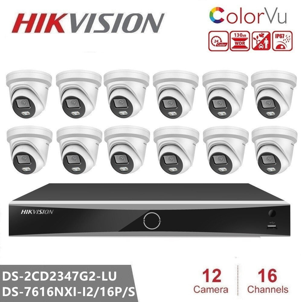 Hikvision CCTV Camera System DS-2CD2347G2-LU 4MP Security Camera NVR Kit