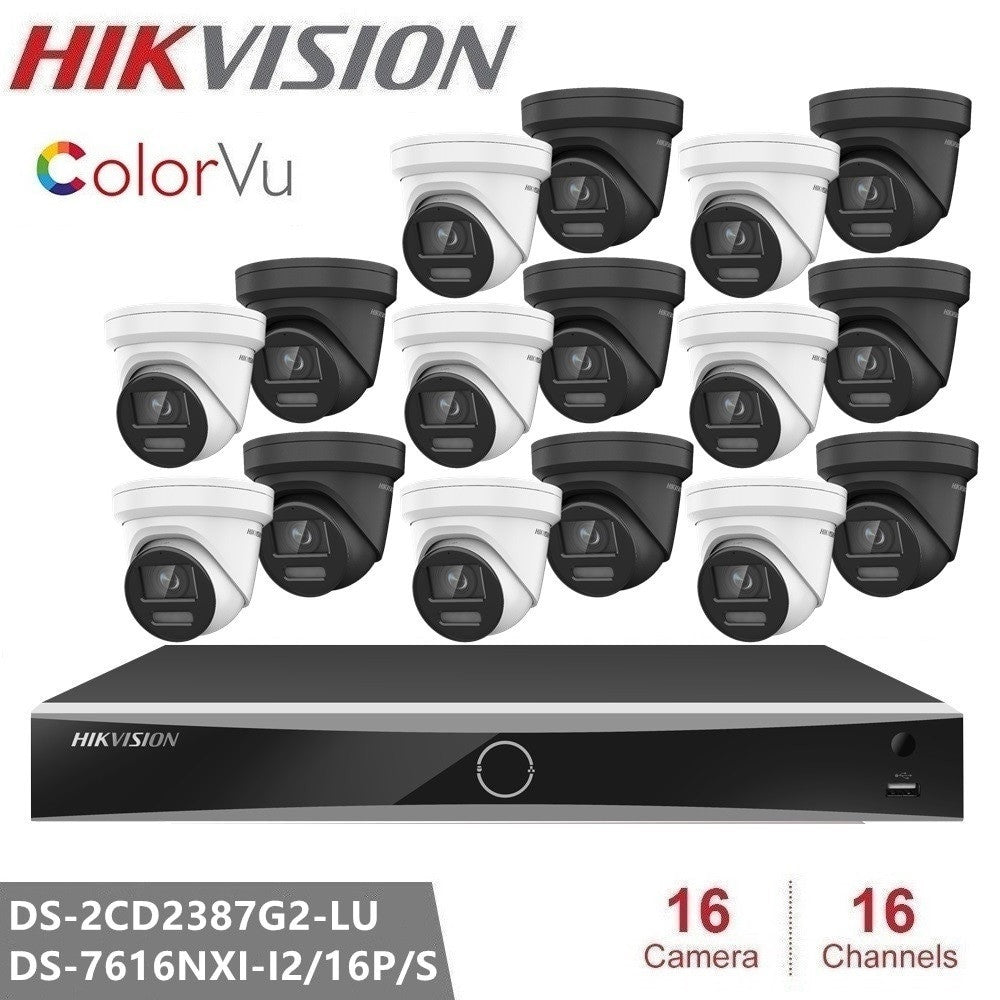 Hikvision 16CH 4K POE NVR Kit CCTV Security System 16PCS Outdoor System
