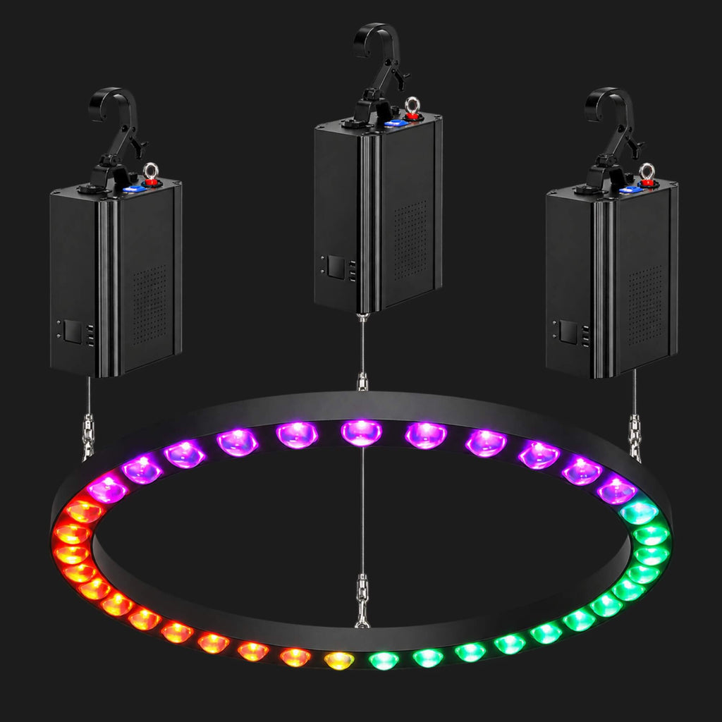 N7 RGBW Kinetic Ring Light – 51×20W LEDs with 212CH DMX