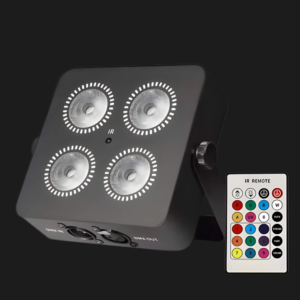 P7 4x18W Battery Par Light with Wireless DMX and WiFi App Control