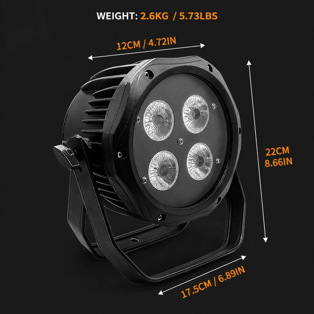 P8 DMX Waterproof LED Par Light 4x18W RGBWA+UV for Stage & DJ
