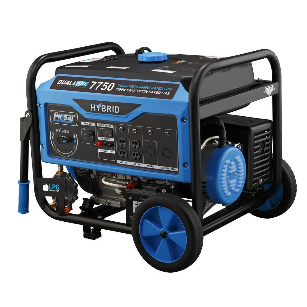 7750/6250 Watt (Gas) 7500/6000 Watt (LP) Dual Fuel Generator PG7750B