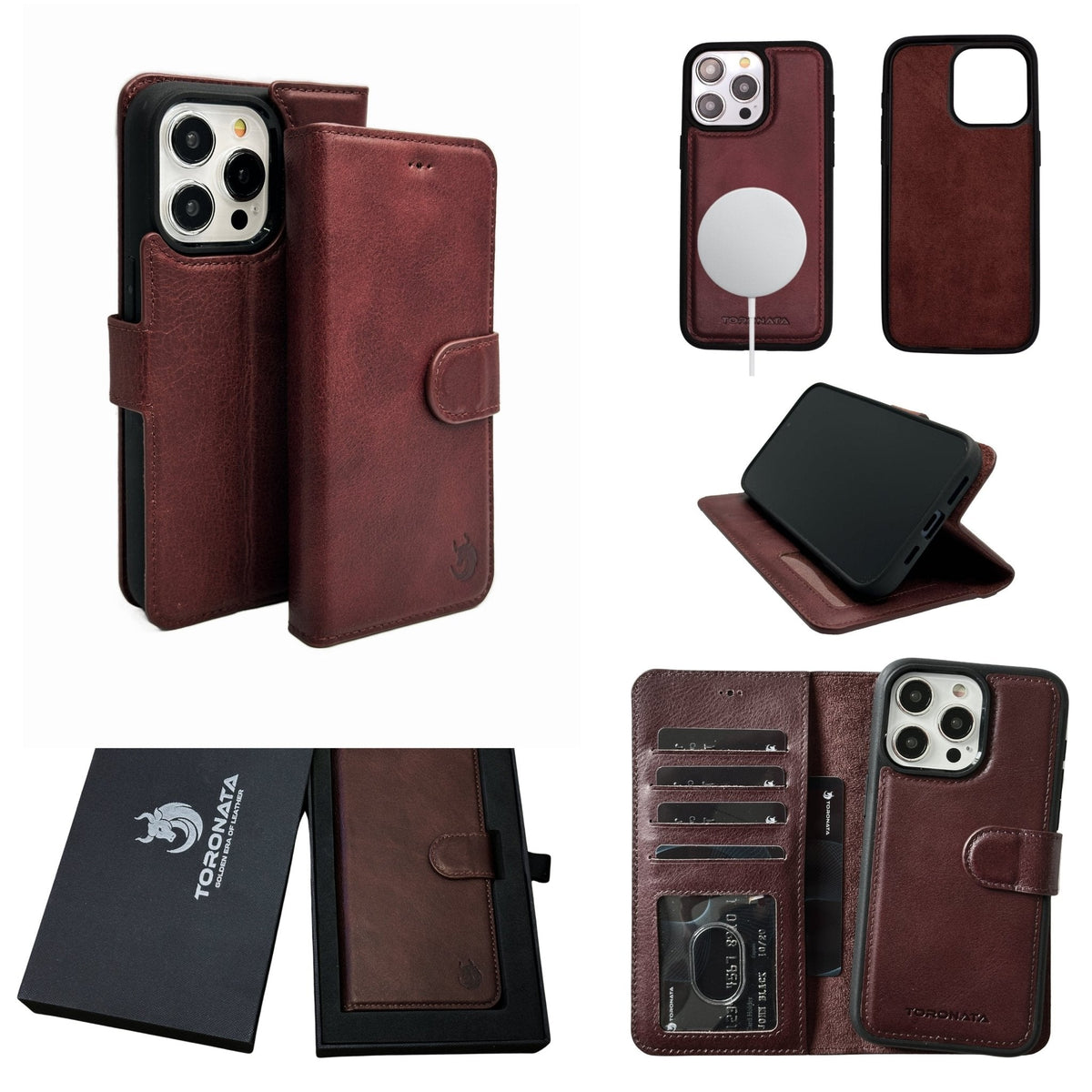 Vegas Premium Leather iPhone 15 Plus Wallet Case with MagSafe | Detachable RFID Blocking Luxury Wallet