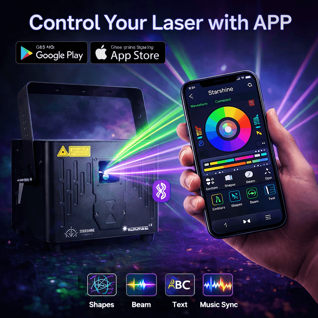 Z2 APP DMX ILDA Laser Projector 8W RGB for DJs Clubs